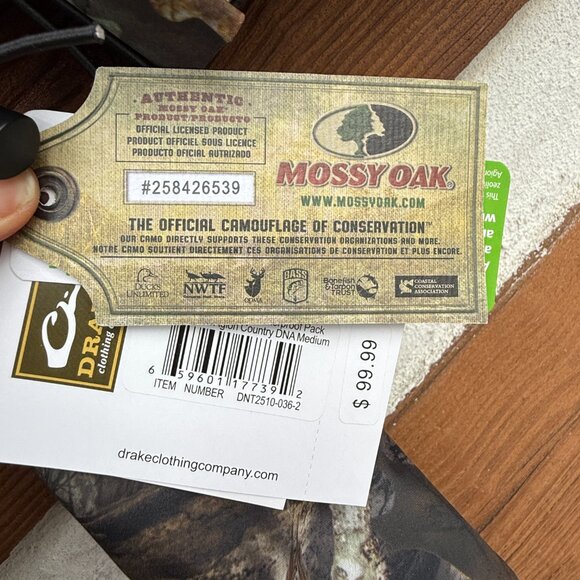 DRAKE Non-Typical Ultralight Waterproof Shell Pants Agion Active Mossy Oak Sz M - Picture 10 of 16